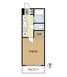 東京メトロ丸ノ内線 中野坂上駅 徒歩4分の賃貸マンション 1階1Kの間取り
