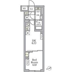 東京メトロ丸ノ内線 荻窪駅 徒歩5分の賃貸マンション 4階1DKの間取り