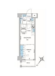 東京メトロ丸ノ内線 中野富士見町駅 徒歩7分の賃貸マンション 2階1DKの間取り