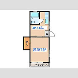 東京メトロ丸ノ内線 南阿佐ケ谷駅 徒歩8分の賃貸アパート 2階1DKの間取り