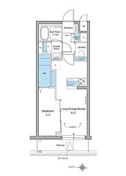 京王井の頭線 西永福駅 徒歩4分の賃貸マンション 2階1LDKの間取り