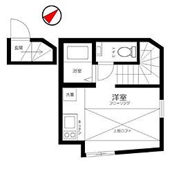 JR中央線 西荻窪駅 徒歩11分の賃貸アパート 2階ワンルームの間取り