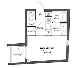 京王線 八幡山駅 徒歩4分の賃貸マンション 3階1Kの間取り