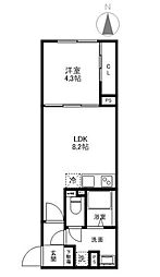 東京メトロ丸ノ内線 荻窪駅 徒歩12分の賃貸マンション 3階1LDKの間取り