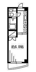 東京メトロ丸ノ内線 西新宿駅 徒歩8分の賃貸マンション 2階1Kの間取り