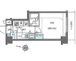 都営大江戸線 西新宿五丁目駅 徒歩2分の賃貸マンション 4階1Kの間取り