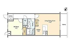 JR総武線 大久保駅 徒歩8分の賃貸マンション 5階1LDKの間取り