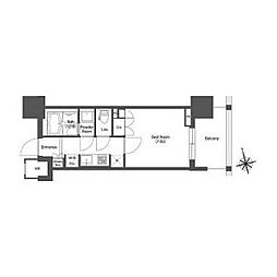 東京メトロ丸ノ内線 西新宿駅 徒歩6分の賃貸マンション 11階1Kの間取り