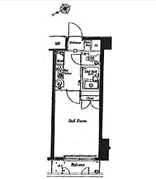 東京メトロ丸ノ内線 東高円寺駅 徒歩8分の賃貸マンション 4階1Kの間取り