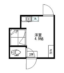 東京メトロ丸ノ内線 中野坂上駅 徒歩10分の賃貸アパート 1階ワンルームの間取り