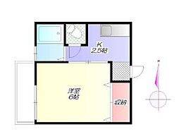 JR中央線 中野駅 徒歩4分の賃貸アパート 1階1Kの間取り