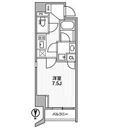 都営大江戸線 西新宿五丁目駅 徒歩9分の賃貸マンション 5階1Kの間取り
