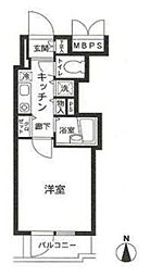 東京メトロ丸ノ内線 新中野駅 徒歩3分の賃貸マンション 7階1Kの間取り