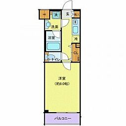 京王井の頭線 高井戸駅 徒歩6分の賃貸マンション 3階1Kの間取り