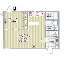 東京メトロ丸ノ内線 中野富士見町駅 徒歩7分の賃貸マンション 4階1LDKの間取り