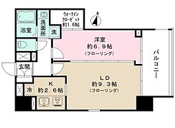 JR総武線 東中野駅 徒歩8分の賃貸マンション 4階1LDKの間取り