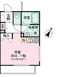 西武新宿線 上井草駅 徒歩2分の賃貸アパート 2階ワンルームの間取り