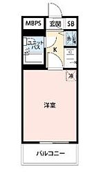 エヴェナール井荻2 1Kの間取図画像