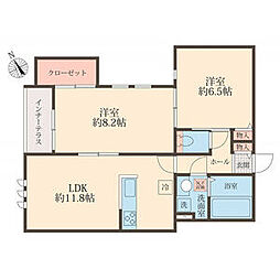 UTENA TERRACE 2LDKの間取図画像