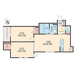 UTENA TERRACE 2LDKの間取図画像