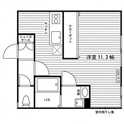 シュエット2 ワンルームの間取図画像