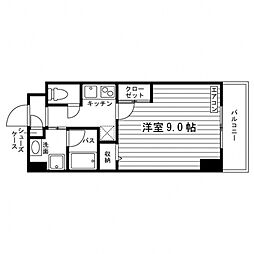 フォルネ 1階1Kの間取り