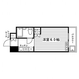 グリーンライフ多摩 3階1Kの間取り
