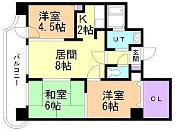日宝ノルテ1条通 3LDKの間取図画像