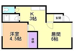 パークハイム 1LDKの間取図画像