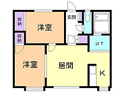 MSクレーン 2LDKの間取図画像