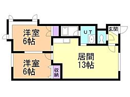 マスカレード 2LDKの間取図画像