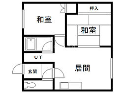 いずみハイツ 2LDKの間取図画像