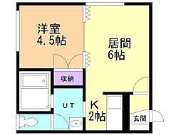 プチ・メゾン・21 1DKの間取図画像