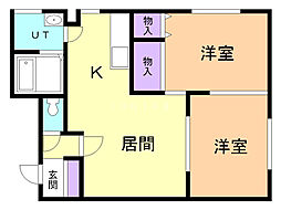 プリマクラッセ 2LDKの間取図画像
