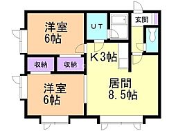RIVIERA1 2LDKの間取図画像