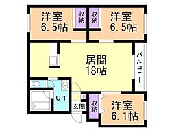 スプランドゥール 3LDKの間取図画像