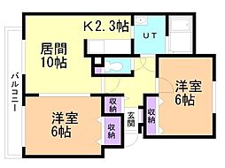 ベル・グランデ.B 2LDKの間取図画像