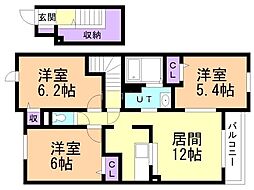 グレイスヴィラサンヨーE 3LDKの間取図画像