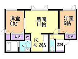 ルーベラ2 2LDKの間取図画像