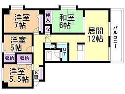 トーアパレス豊岡 4LDKの間取図画像
