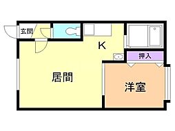 ピュアレジェイス春光 1LDKの間取図画像