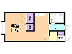 アルファ1 ワンルームの間取図画像
