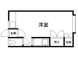 めぞんマキ ワンルームの間取図画像