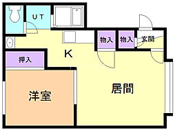 ベーレンス・B 1LDKの間取図画像
