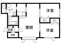 カノン 2LDKの間取図画像