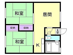 9条コーポ 2LDKの間取図画像