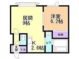 ロワールB 1LDKの間取図画像