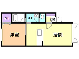アーバンパレス 1LDKの間取図画像