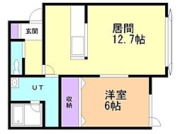comodo 1LDKの間取図画像