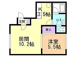 R&Mfirst 1LDKの間取図画像